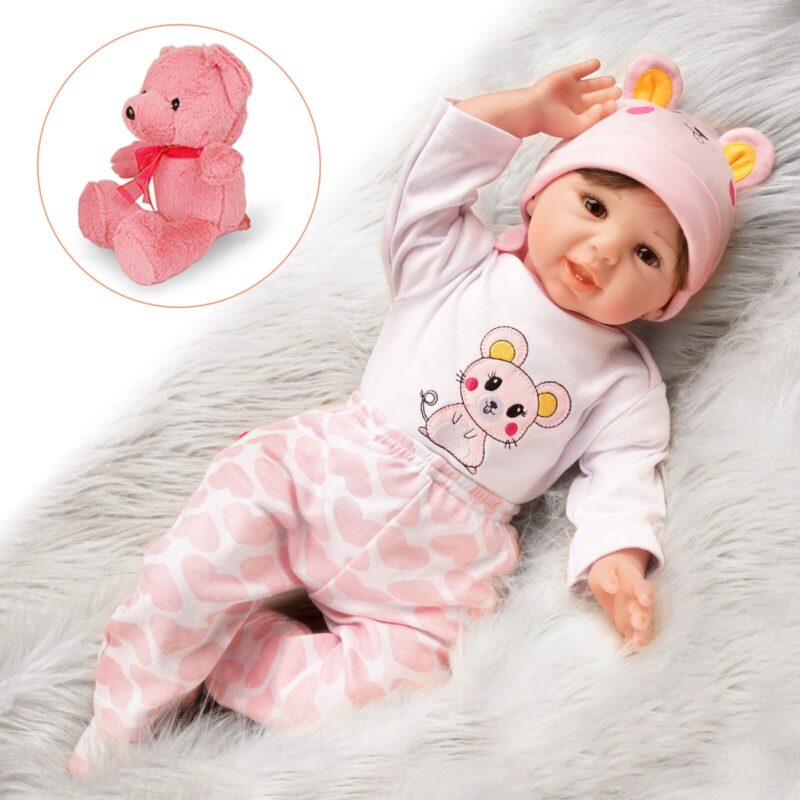 Bambola Reborn Femmina In Silicone, Realistica E Lavabile, Alta 50 Cm, Perfetta Per Bambini E Collezionisti