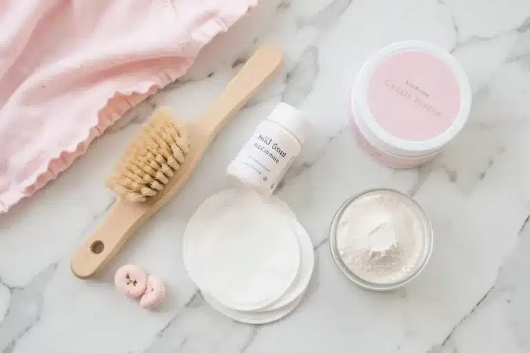kit manutenzione bambola reborn spazzola cotone sapone talco su marmo
