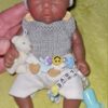 Bambola Reborn Andy Mini 18cm — Micro Preemie Full Body Silicone Maschietto Pelle Scura Afro