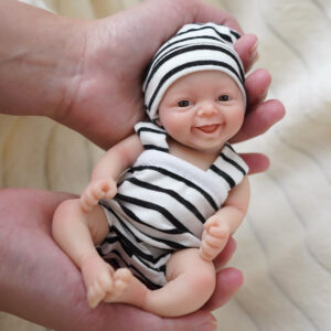 Bambola Reborn Ava e Noah Mini 18cm — Micro Preemie Silicone Full Body Sorridenti, Scegli Femminuccia o Maschietto