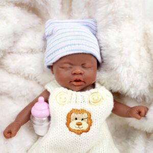 Bambola Reborn Jacob Mini 18cm — Micro Preemie Full Body Silicone Maschietto Afro Terapeutica Antistress dettaglio