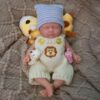 Bambola Reborn Lia Mini 18cm — Sleeping Baby Full Body Silicone Alimentare con Cappello Calzini e Catena Ciuccio