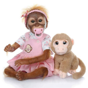 Bambola Reborn Milo Scimmia 50cm — Orangutan Realistico in Silicone con Mohair e Peluche Incluso