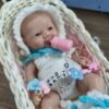 Bambola Reborn Nina Mini 18cm — Micro Preemie Full Body Silicone Platinico Femminuccia con Peluche Antistress