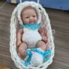Bambola Reborn Nina Mini 18cm — Micro Preemie Full Body Silicone Platinico Femminuccia con Peluche Antistress