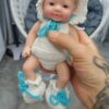 Bambola Reborn Nina Mini 18cm — Micro Preemie Full Body Silicone Platinico Femminuccia con Peluche Antistress