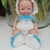 Bambola Reborn Nina Mini 18cm — Micro Preemie Full Body Silicone Platinico Femminuccia con Peluche Antistress