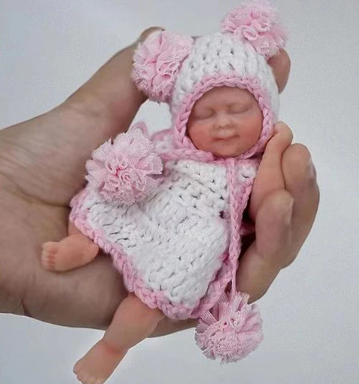 Bambola Reborn Perla Mini 13cm — Micro Preemie Silicone Full Body con Video in Pagina