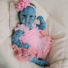 Bambola Reborn Zara Avatar 49cm — Stile Na'vi Awake Bagnabile Completa con Tutu Rosa