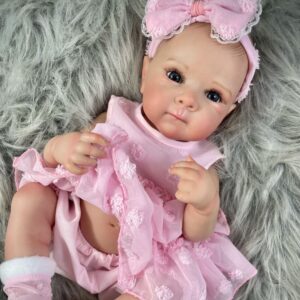 Bambola Reborn Luisa 46cm — Corpo in Vinile Lavabile, Unghie Dipinte a Mano
