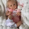 Bambole Reborn Femmine Martina 3 Bambola Reborn Martina body rosa Little Bunny con coniglio di peluche