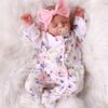 Bambole Reborn Femmine Valeria 2 Bambola Reborn Valeria neonata sleeping con body floreale coniglietti braccine alzate