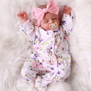 Bambola Reborn Valeria 46cm — Occhi Chiusi Sleeping, Capelli Dipinti a Mano dettaglio