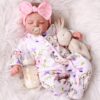 Bambole Reborn Femmine Valeria 4 Bambola Reborn Valeria 46cm con biberon paperelle e coniglietto peluche
