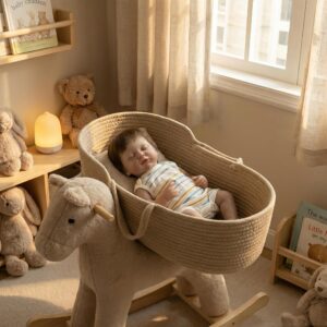 Bambola Reborn Chloé 45cm — Sleeping Baby in Silicone Lavabile, Capelli a Mano