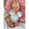 Bambola Reborn Antonio corpo completo body grigio cuscino rosa