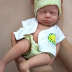 Bambola Reborn Diego 30cm — Micro Preemie Maschio in Silicone Pieno, Bagnabile