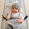 Bambole Reborn Maschio Leonardo 2 Bambola Reborn Leonardo close viso con cappellino grigio vene visibili tempie