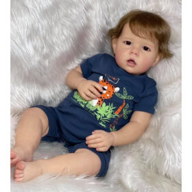 Bambola Reborn Lorenzo 50cm — Toddler Maschio con Occhi a Scelta, Capelli Rooted