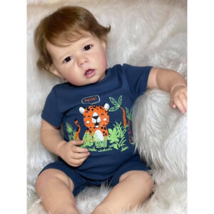 Bambola Reborn Lorenzo 50cm — Toddler Maschio con Occhi a Scelta, Capelli Rooted