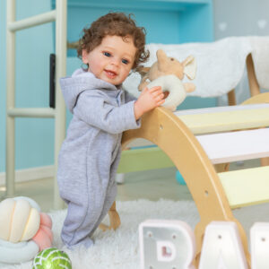 Bambola Reborn Matteo 55cm — Toddler Maschio con Capelli Rooted Fiber, Video in Pagina