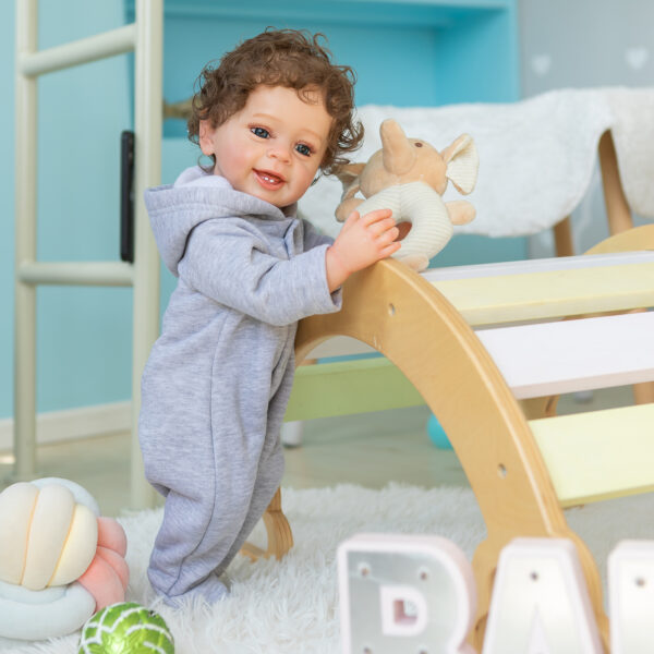 Bambola Reborn Matteo 55cm — Toddler Maschio con Capelli Rooted Fiber, Video in Pagina