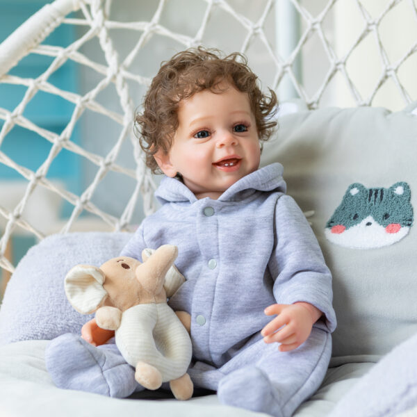 Bambola Reborn Matteo 55cm — Toddler Maschio con Capelli Rooted Fiber, Video in Pagina