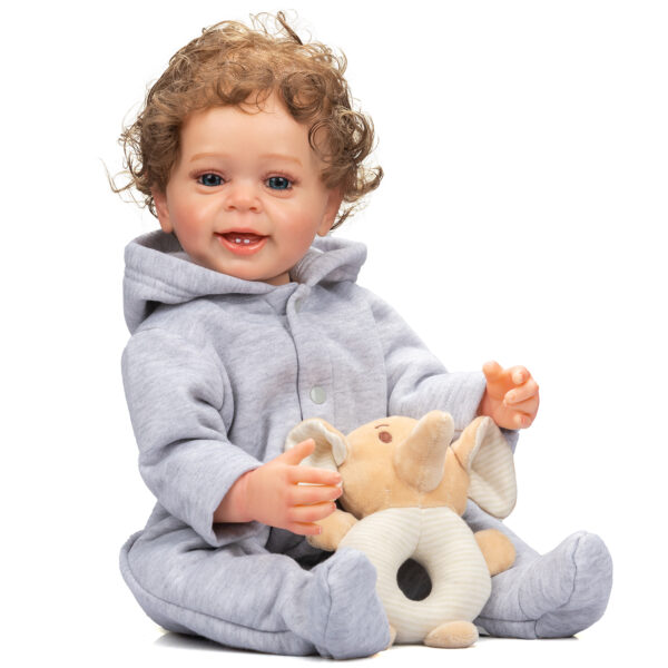 Bambola Reborn Matteo 55cm — Toddler Maschio con Capelli Rooted Fiber, Video in Pagina