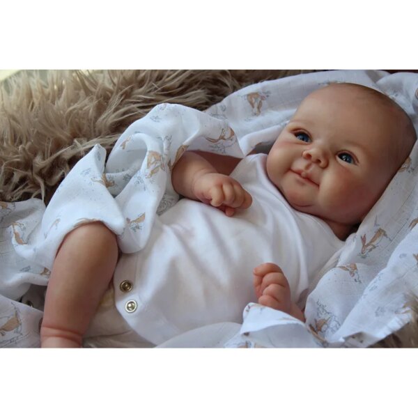 Bambola Reborn Andrea 48cm — Pittura Multi-Strato con Vene Visibili, Prezzo Basso Unisex