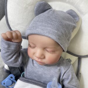 Bambola Reborn Daniele 46cm — Maschio Dormiente Certificato ASTM+EN71 con Ciglia Vere Impiantate dettaglio